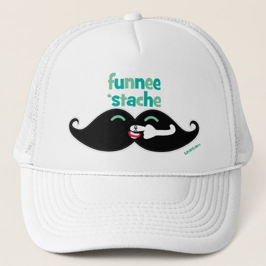 Funnee Stache Trucker Hat Pet (Voorkant)