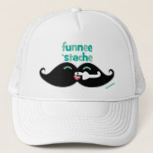 Funnee Stache Trucker Hat Trucker Pet (Voorkant)