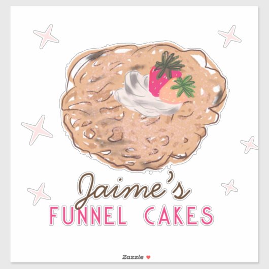 Funnel Cakes Food Truck Baker Business Sticker (Vel)