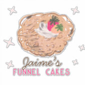 Funnel Cakes Food Truck Baker Business Sticker (Voorkant)