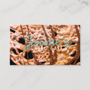 Funnel Cakes Voedselwagen Bakker Zwart Teal Visitekaartje
