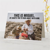 FUNNICAN MEXICAN GUY GIANT BIRTHDAY WENSKAART KAART (Gele Bloem)