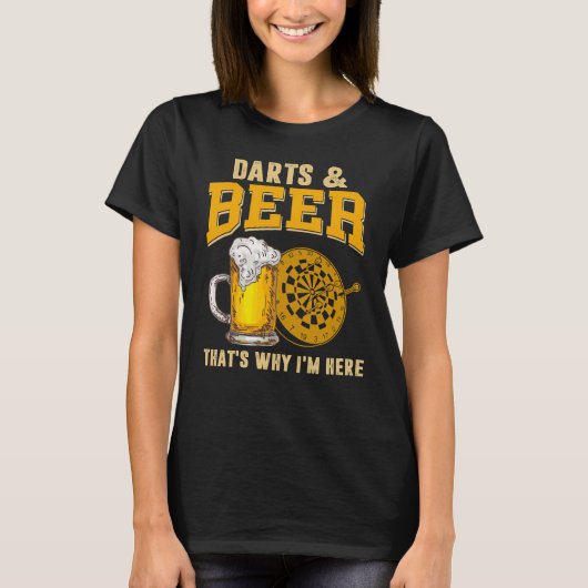 Funnie bier T-shirt voor dartsspeler (Voorkant)