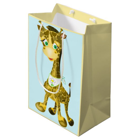 Funnie cadeautastas Happy Baby Giraffe - Aanpasbaa Medium Cadeauzakje (Voorkant Gekanteld)