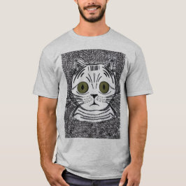 Funnie kat grafische portret heren T-shirt