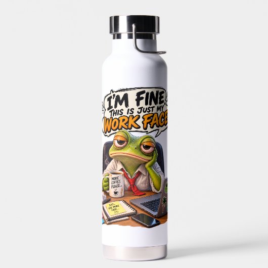 Funnie Kikker Werkgezicht RVS Waterfles (Links)