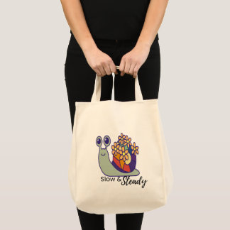 Funnie slakken canvas tas-Herbruikbaar-Bloem Tas