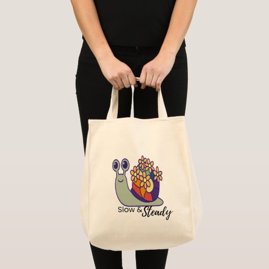 Funnie slakken canvas tas-Herbruikbaar-Bloem Tas (Voorkant (product))