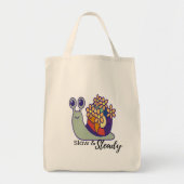 Funnie slakken canvas tas-Herbruikbaar-Bloem Tas (Voorkant)