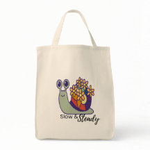 Funnie slakken canvas tas-Herbruikbaar-Bloem Tas