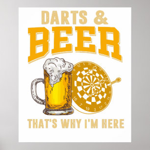 Funnie T-shirt voor Dart speler met Darts Bier Poster