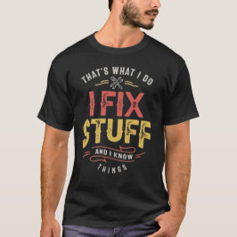 Funnie T-shirt voor mannen 'Ik repareer spullen' m