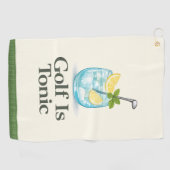 Funnie vrouwen golfhanddoek | Golf is tonic cadeau (Horizontaal)