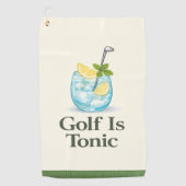Funnie vrouwen golfhanddoek | Golf is tonic cadeau (Voorkant)