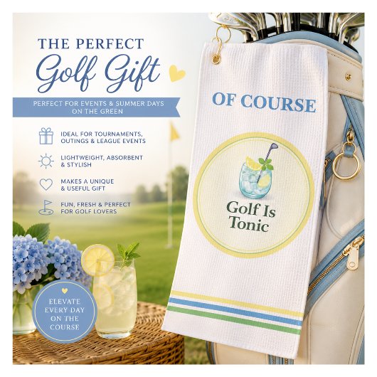 Funnie vrouwen golfhanddoek | Golf is tonic cadeau