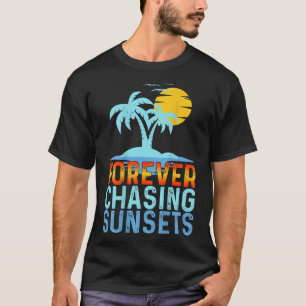Funnny Forever die Zonsondergangen Word op de acht T-shirt