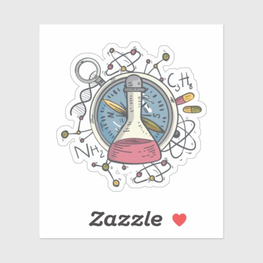 Funny С hemistry Science Pun Sticker (Vel)