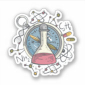 Funny С hemistry Science Pun Sticker (Voorkant)