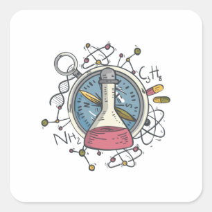 Funny С hemistry Science Pun Vierkante Sticker