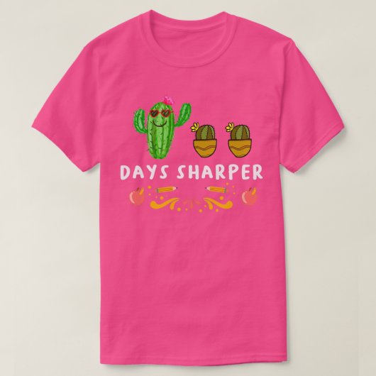 Funny 100 dagen Sharper knipte Cactus 100 dagen Sc T-shirt (Design voorkant)