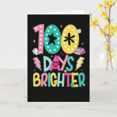 Funny 100 Days Brighter School Celebration Teacher Kaart (Gele Bloem)