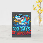 Funny 100 Days Of Jawsome Shark Kids Boy 100th Day Kaart (Gele Bloem)