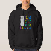 Funny 100 Days of School No Probllama Llama 100th  Hoodie (Voorkant)