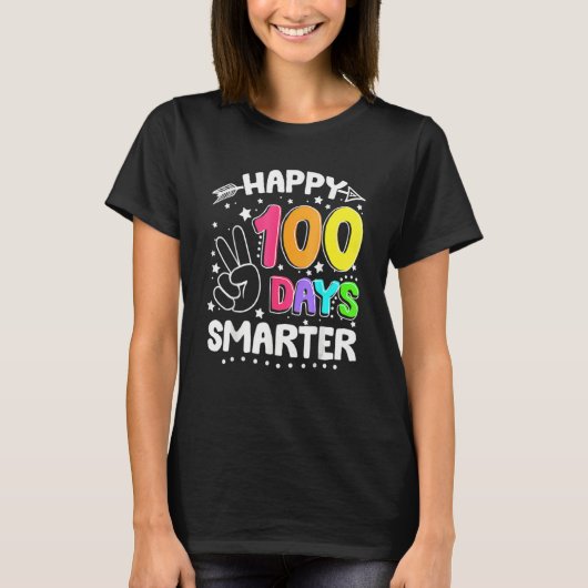 Funny 100 Days Smarter Happy 100th Day Of School S T-shirt (Voorkant)