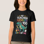 Funny 100 Days Survived Teacher Tri-Blend Shirt (Voorkant)