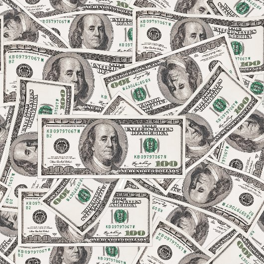 Funny 100 Dollar Pattern Custom Name Blanket Fleece Deken