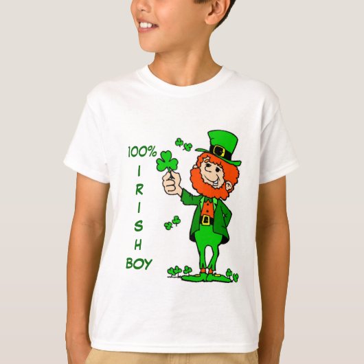 Funny 100% Irish Boy T-shirt (Voorkant)
