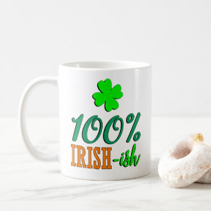 Funny 100% Irish - ish Gift for St Patrick's Day Koffiemok