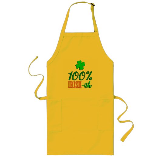 Funny 100% Irish - ish Gift for St Patrick's Day Lang Schort (Voorkant)
