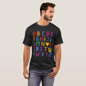 Funny 100e dag Kindergarten Alphabet T-shirt (Voorkant volledig)