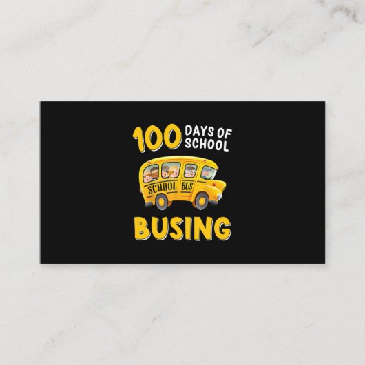Funny 100e dag Shirt 100 dagen busrit Visitekaartje (Voorkant)