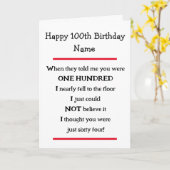 Funny 100th Birthday Cheeky Verse Birthday Card Kaart (Gele Bloem)