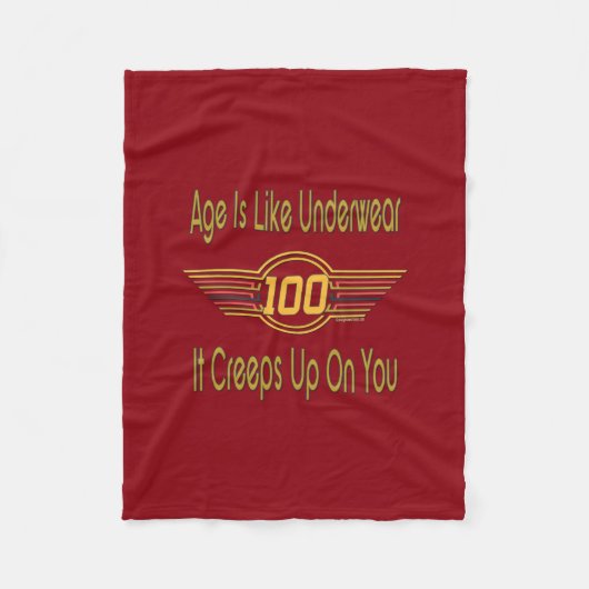 Funny 100th Birthday Gifts - Leeftijd is als onder Fleece Deken (Voorkant)