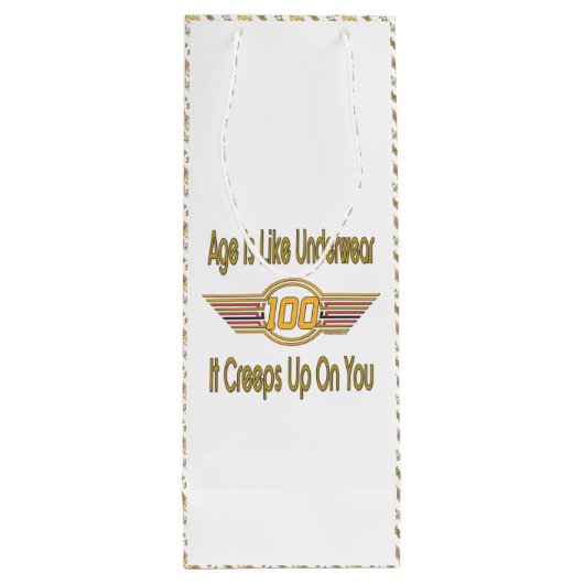 Funny 100th Birthday Gifts - Leeftijd is als onder Wijn Cadeautas (Achterkant)