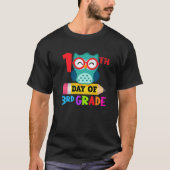 Funny 100th Day of 3rd Grade Owl Gift Teacher Stud T-shirt (Voorkant)
