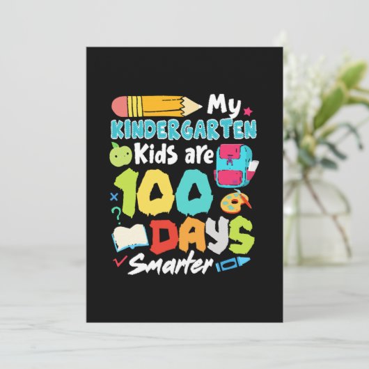 Funny 100Th Day Of School Gift Cute My Kindergarte Save The Date (Staand voorkant)
