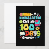 Funny 100Th Day Of School Gift Cute My Kindergarte Save The Date (Voorkant / Achterkant)