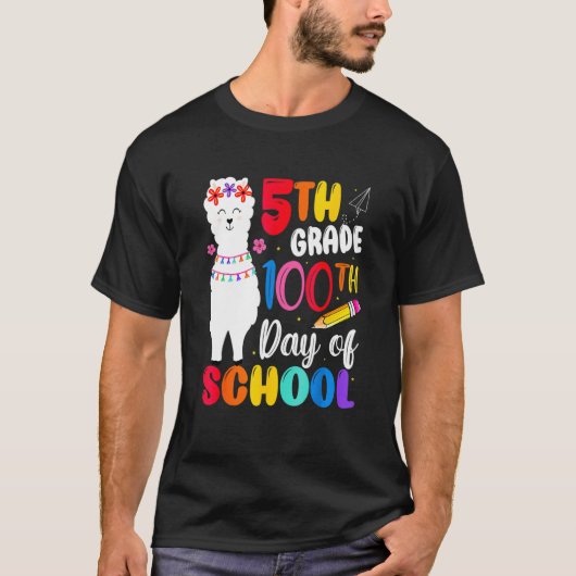 Funny 100th Day Of School No Prob Llama Happy 100t T-shirt (Voorkant)