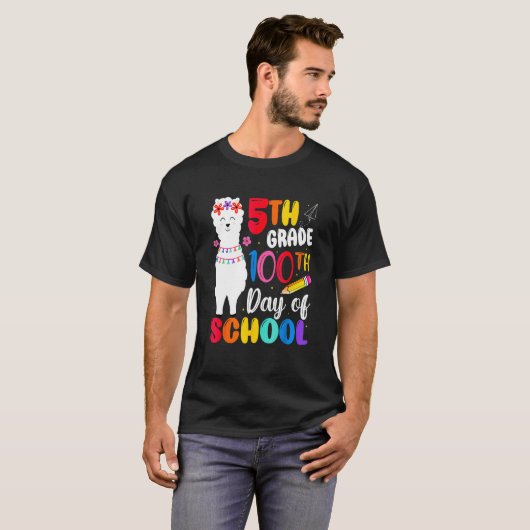 Funny 100th Day Of School No Prob Llama Happy 100t T-shirt (Voorkant volledig)