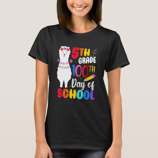 Funny 100th Day Of School No Prob Llama Happy 100t T-shirt (Voorkant)