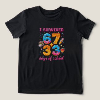 Funny 100th Day of School Pixel Art Math Gamer Tri-Blend Shirt