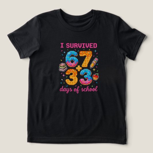 Funny 100th Day of School Pixel Art Math Gamer Tri-Blend Shirt (Design voorkant)