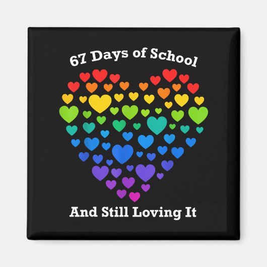 Funny 100th Day Of School Shirt Teacher Heart Vale Magneet (Voorkant)