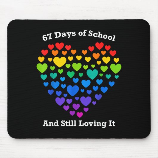 Funny 100th Day Of School Shirt Teacher Heart Vale Muismat (Voorkant)