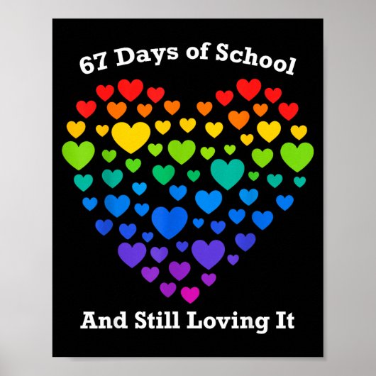 Funny 100th Day Of School Shirt Teacher Heart Vale Poster (Voorkant)