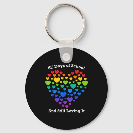 Funny 100th Day Of School Shirt Teacher Heart Vale Sleutelhanger (Voorkant)